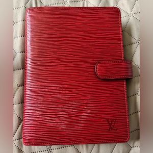 Authentic Louis Vuitton Epi leather red agenda planner notebook MM medium
